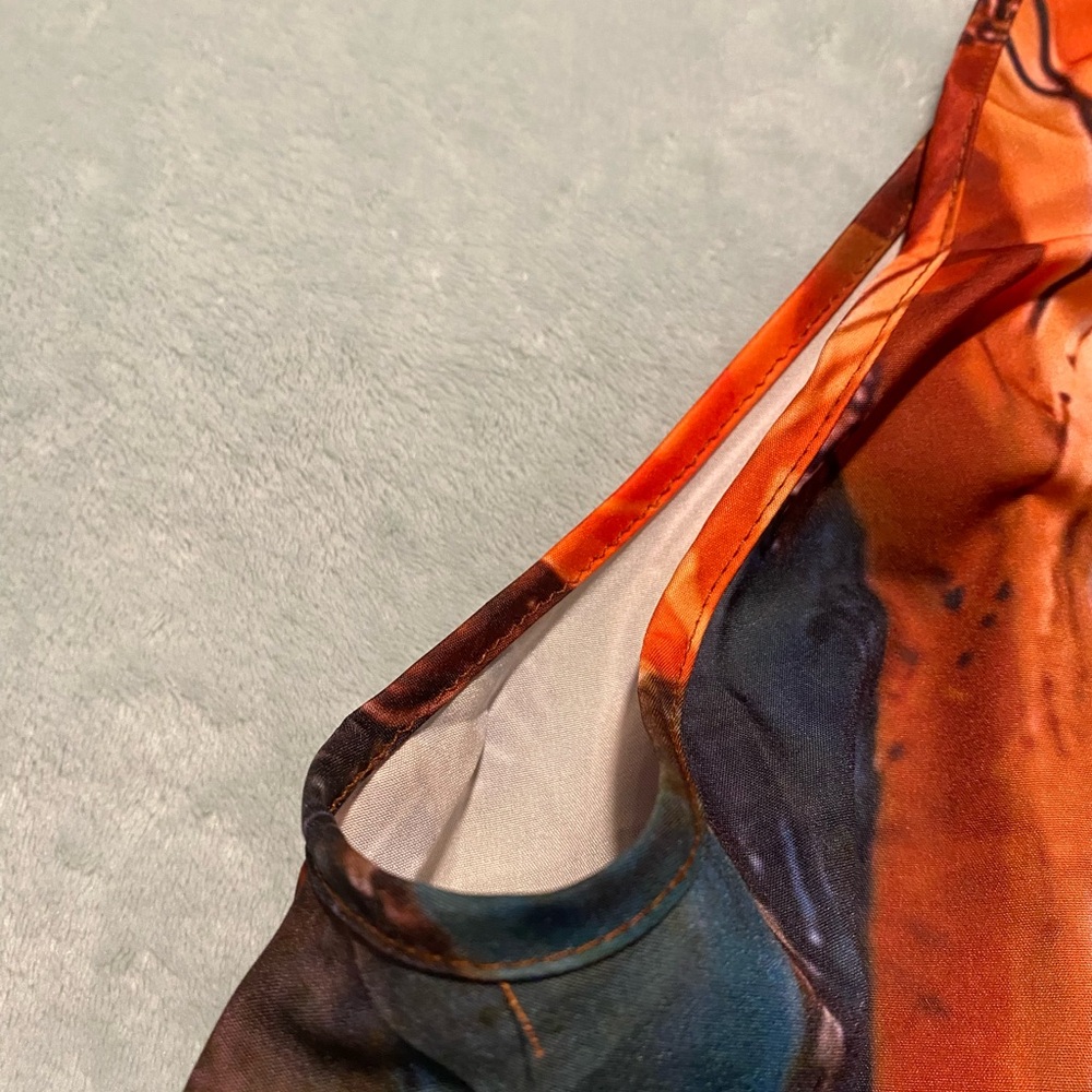 Multicolor Halter Neck Women's Top - Picture 4 of 5